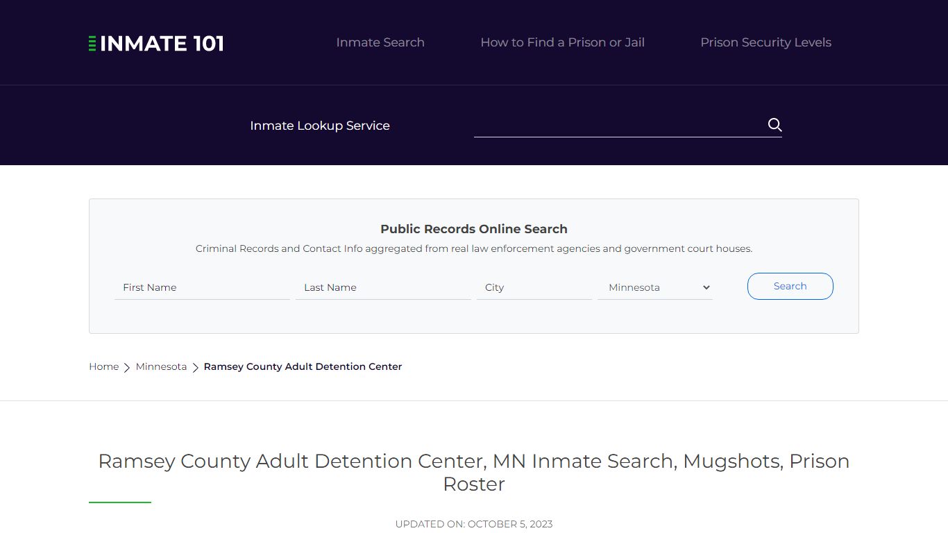 Ramsey County Adult Detention Center, MN Inmate Search, Mugshots ...